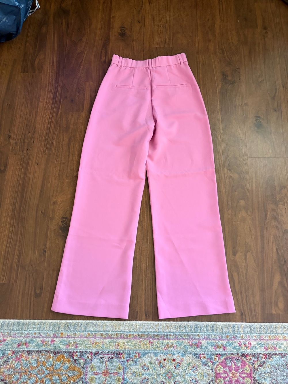Abercrombie & Fitch High-Rise Wide-Leg Pink Trousers